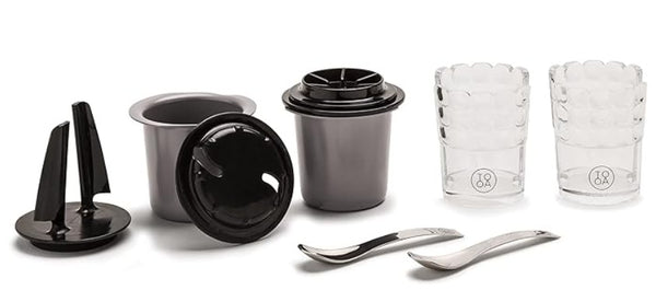 Kit 2 beaker/cup holder/spoons